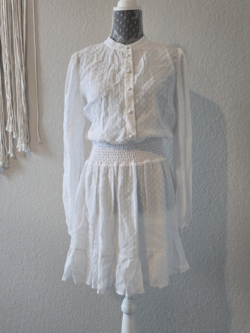 Michael Kors White Swiss Dot Dress